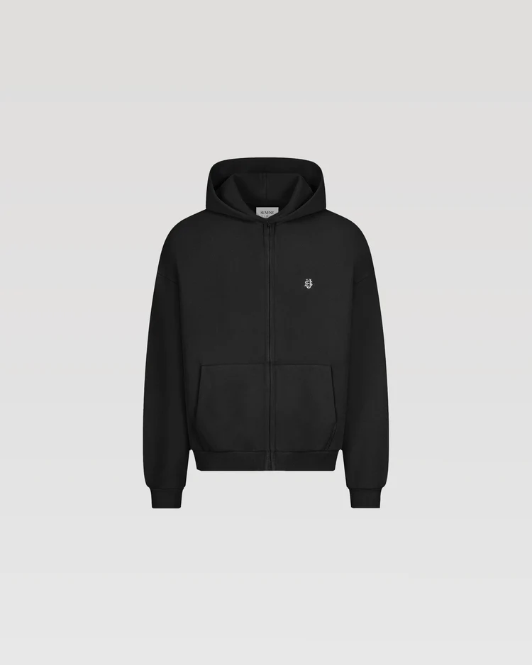 SU Zipper Black Hoodie - SUVENE SU Zipper Black Hoodie - SUVENE