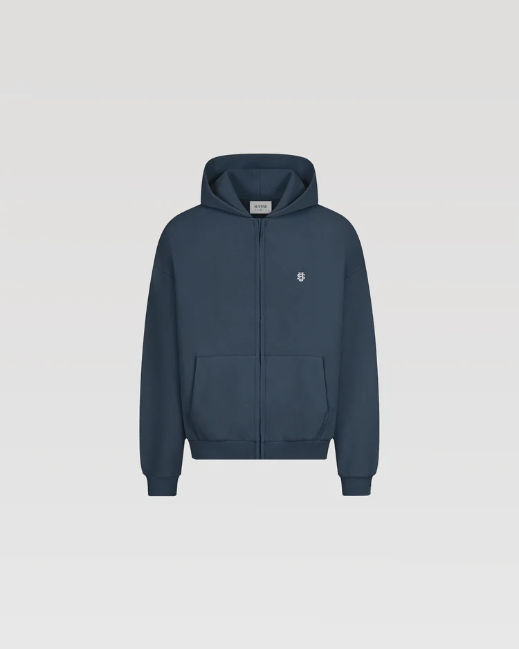 SU Zipper Navy Blue Hoodie - SUVENE SU Zipper Navy Blue Hoodie - SUVENE