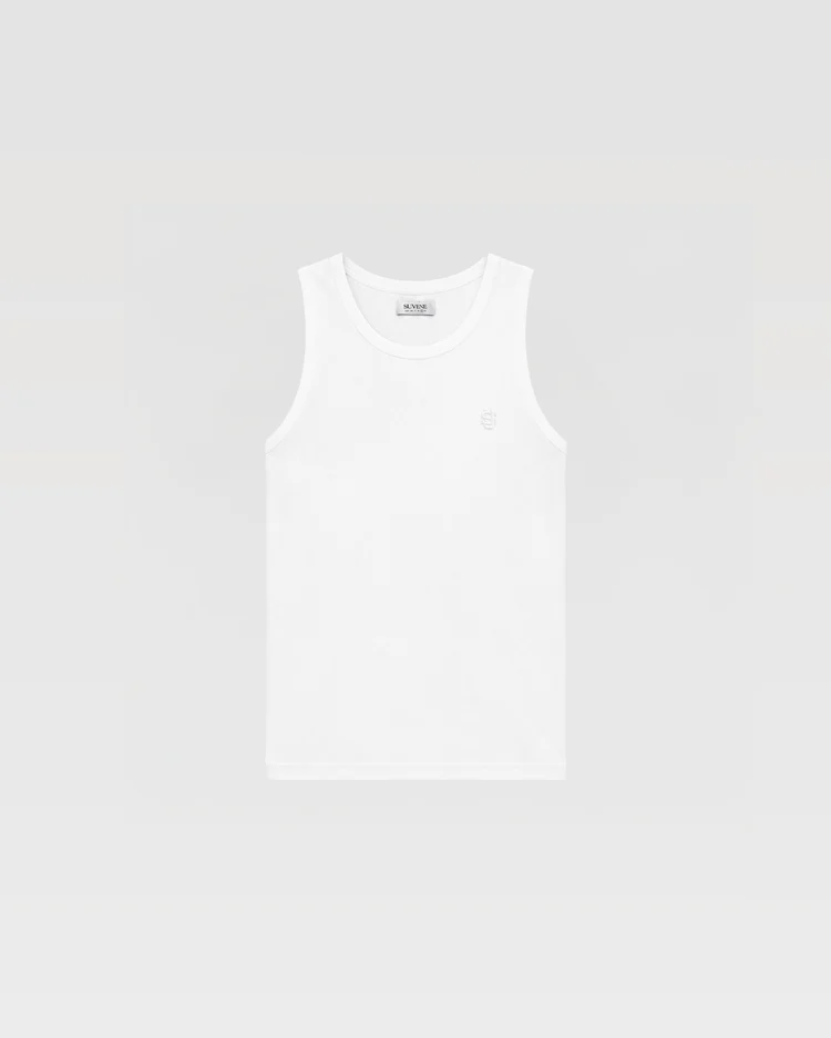 SUVENE HEAVY RIB TANK TOP - WHITE SUVENE HEAVY RIB TANK TOP - WHITE